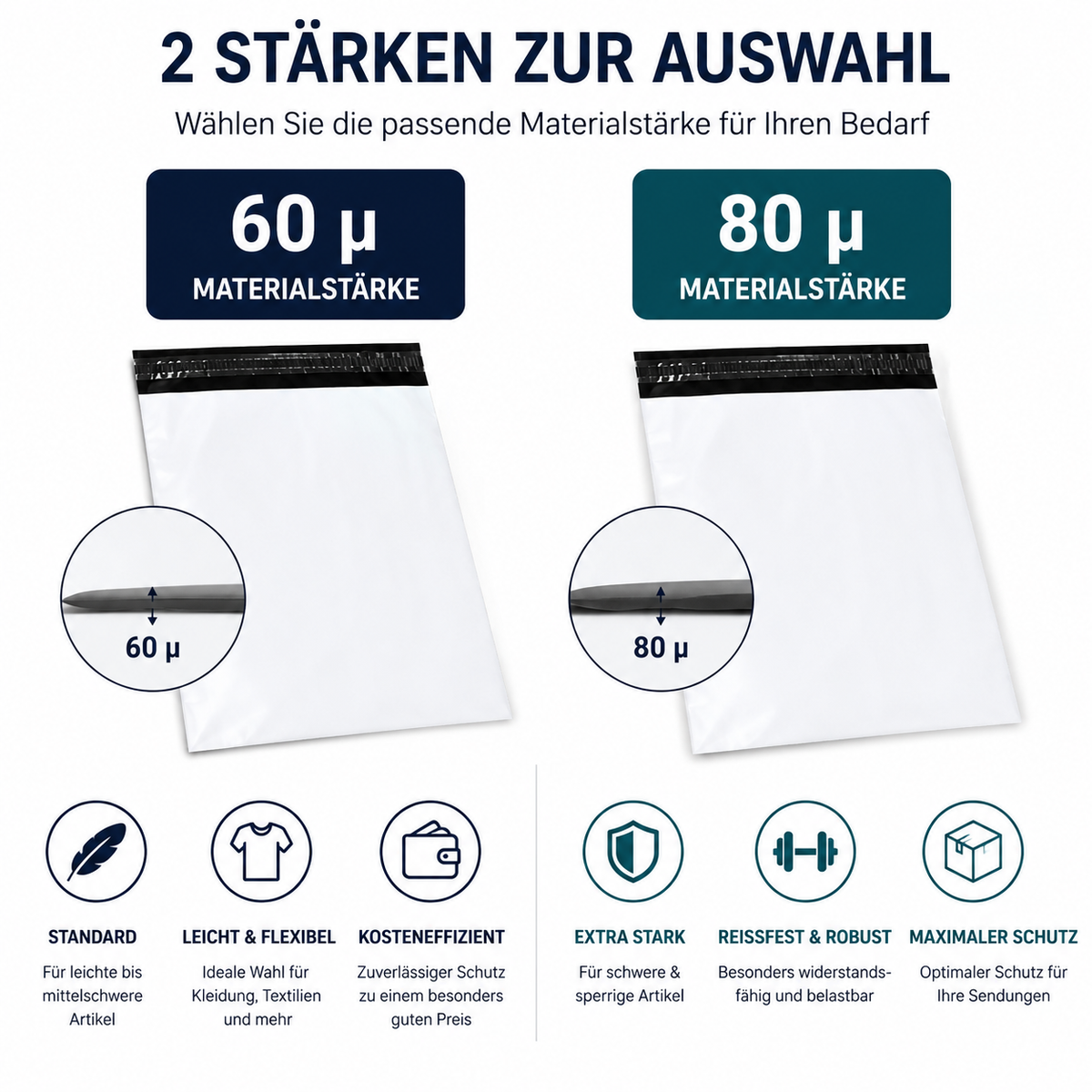 E3-PACK Versandtaschen 350 x 450 + 50 mm – Weiße LDPE Coex Folie 60 µm – Selbstklebend, Blickdicht & Reißfest
